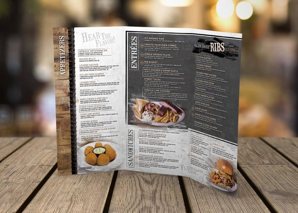 pacific yardhouse menu mockup